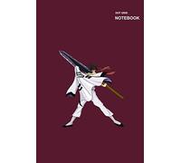 Dot Grid Paper Sketchbook: 110 Pages, Dotted Pages, (6 X 9 Inches) Large, Rurouni Kenshin Wandering Samurai Manga Pink Design Cover.