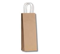 DOT Horeca Solutions 100 Shopper porte-bouteille AVANA vin Sacs en Papier Sacs cadeaux pour bouteilles avec poignée 14 x 8 x 40 cm Papier Kraft Sac Enveloppe pour vin naturel
