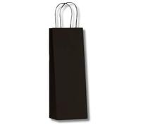 DOT Horeca Solutions 100 Shopper porte-bouteille Noir vin Sacs en Papier Sacs cadeaux pour bouteilles avec poignée 14x8x40 cm Papier Kraft Sac Enveloppe pour Vin noir