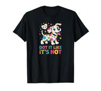Dot It Like Its Hot Colorful Dotted Dog Art Kids Art T-Shirt
