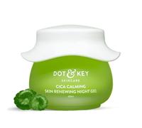 Dot & Key Cica Gel de nuit apaisant et renouvelant la peau, 60 ml | Gel apaisant pour peaux grasses et sujettes à l'acné, réduit les rougeurs, équilibre l'huile et favorise un teint plus clair