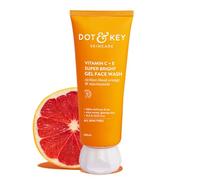 DOT & KEY Gel nettoyant visage super lumineux à la vitamine C + E pour une peau éclatante et éclaircissante | Tous types de peau | Avec triple vitamine C | Nettoyant visage pour homme et femme | 100