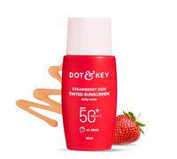 Dot & Key Strawberry Dew Crème solaire teintée SPF 50+ P 05 Beige Protection contre le large spectre UA/UB, résistant à l'eau et à la sueur pour tous les types de peau, 50 ml