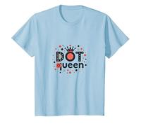 Dot Queen: Polka Dot Royalty pour Les Femmes à la Mode T-Shirt, Enfant, Bleu Céleste, 6 Ans