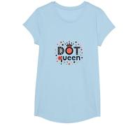 Dot Queen: Polka Dot Royalty pour Les Femmes à la Mode T-Shirt, Fille, Bleu Céleste, M