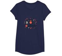 Dot Queen: Polka Dot Royalty pour Les Femmes à la Mode T-Shirt, Fille, Bleu Marine, S