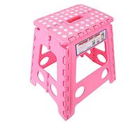 Dot Tabouret Pliant en Plastique Petite Chaise Tabouret de Massage Portable Avancé Léger Pratique pour Salon Étude Chambre École Aire de Jeux Extérieure Camping Pêche Trains à (Poudre de fleurs de