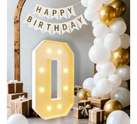Dotauge Chapiteau Lumineux numéro 5 de 1,2 m for 5e 15e 50e Anniversaire Lettres géantes for Ballons, décorations de fête Anniversaire Mariage(Number 0,100cm/3FT)