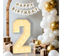 Dotauge Chapiteau Lumineux numéro 5 de 1,2 m for 5e 15e 50e Anniversaire Lettres géantes for Ballons, décorations de fête Anniversaire Mariage(Number 2,120cm/4FT)