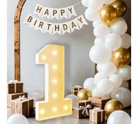 Dotauge Chapiteau Lumineux numéro 5 de 1,2 m for 5e 15e 50e Anniversaire Lettres géantes for Ballons, décorations de fête Anniversaire Mariage(Number 1,70cm/2.3FT)