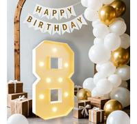 Dotauge Chapiteau Lumineux numéro 5 de 1,2 m for 5e 15e 50e Anniversaire Lettres géantes for Ballons, décorations de fête Anniversaire Mariage(Number 8,120cm/4FT)