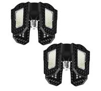 Dotauge Plafonnier LED Ultra-Lumineux for Garage Atelier sous-Sol avec 4 Panneaux réglables et Douille E27(6000K,120W 2 Pieces)