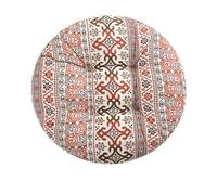 DOTBUY Coussin D'assise Coton et Lin Ronde, Coussin de Siège Respirant Decoration Canapé Voyage Oreiller Window Home Pad Coussin Idéal pour Bureau Intérieur Extérieur (40 * 40cm,Rouge)