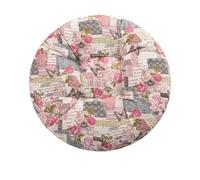 DOTBUY Coussin D'assise Coton et Lin Ronde, Coussin de Siège Respirant Decoration Canapé Voyage Oreiller Window Home Pad Coussin Idéal pour Bureau Intérieur Extérieur (50 * 50cm,Rose1)