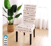 DOTBUY Housse de Chaise Extensible Universelle 1/4/6/10 pièces Amovible Lavable Moderne Couverture de Chaise pour Salle à Manger Décoration Mariage Hôtel (Beige,6 pièces)