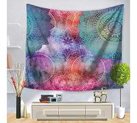 DOTBUY Mandala Tapisserie Tentures Murales, Mandala Bohemian Hippie Hanging Pattern Indian Psychedelic Tapisserie Tentures Murales (Petit (130 x 150cm), Rêve coloré)