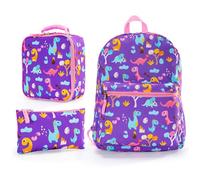 DOTBUY Sac a Dos Enfant 3 Pièce, Ensemble Cartable Enfant Scolaire avec Sacs à Déjeuner et Trousse Crayon, Enfant Dinosaures de Dessin Animé Cartable Fille Primaire/Garçons