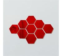 DOTBUY-SHOP 12 Pièces Miroir Mural Autocollant, Miroir Collant Muraux Amovible Antidéflagrant Acrylique Flexible Miroire Mural Adhésif Deco pour Salle de Bain, Salon (Bourgogne,80 * 70 * 40mm)