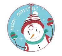 DOTBUY-SHOP 3D Jupe de Sapin de Noël Rond, Cache Pied Sapin de Noel, 3D Tapis pour l'arbre, Couverture Décorative d'arbre pour La Maison, Vacances (Bonhomme de Neige,60cm)