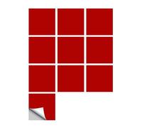 DOTBUY-SHOP Autocollant Adhésif pour Déco Carrelage de Cuisine, Couleur Unie Autocollant Carreaux Salle de Bain 10 PCS Stickers Carrelage Stickers Carreaux pour Décoration (Rouge,15x15cm)