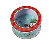 DOTBUY-SHOP Boite a Biscuit Rond, Boite Metallique avec Couvercle Boite Metal Portable, Boîte à Biscuits de Noël pour Biscuits, Bonbons et Thé (Lot de 2,Chapeau Vert Yéti)