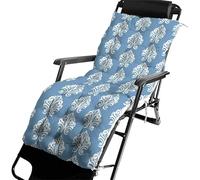 DOTBUY-SHOP Coussin Chaise Longue Style Américain Simple, Coussins pour Bains de Soleil avec Sangles,Coussin Bain de Soleil Doux,Matelas Transat pour Jardin,Terrasse,Balcon (Bleu Blanc 2,52x170cm)