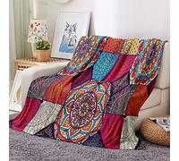 DOTBUY-SHOP Couverture, Couvertures en Flanelle, Mandalas Couverture Polaire, Couverture Douce, Jeté de Canapé Convient (180x200cm,Mandalas 4)