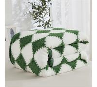 DOTBUY-SHOP Couverture en Flanelle Damier Texture, Couverture Polaire Douce Moelleux, Couvertures Simple/Double/King Size, Jeté de Canapé pour Chambre Sofa lit Fauteuil (Vert,150x200cm)
