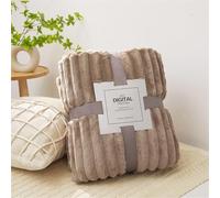 DOTBUY-SHOP Couverture Épaississante en Flanelle, Plaid Polaire, Douce et Confortable Microfibre, Jeté de Canapé pour Adultes et Enfants (70x100cm, Camel)