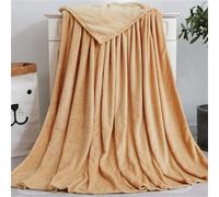 DOTBUY-SHOP Couverture, Toison de Corail Couvertures en Flanelle, Plaid Couverture Polaire, Couverture Douce et Confortable Microfibre, Jeté de Canapé Convient Adultes Enfants (70x100cm,Camel)