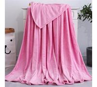 DOTBUY-SHOP Couverture, Toison de Corail Couvertures en Flanelle, Plaid Couverture Polaire, Couverture Douce et Confortable Microfibre, Jeté de Canapé Convient Adultes Enfants (100x140cm,Rose Clair)