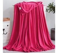 DOTBUY-SHOP Couverture, Toison de Corail Couvertures en Flanelle, Plaid Couverture Polaire, Couverture Douce et Confortable Microfibre, Jeté de Canapé Convient Adultes Enfants (70x100cm,Rose Rouge)