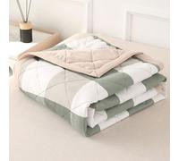 DOTBUY-SHOP Couvre Lit Matelassé, Chèque Couvre-Lit Couverture de Lit pour Toutes Les Saisons Jeté de Lit Dessus de Lit Courtepointe Réversible Doux Couettes Parure de Lit (Vert,180x200cm)