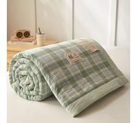 DOTBUY-SHOP Couvre Lit Matelassé, Couette Coton Couverture Climatisation Courtepointe d'Été, Courtepointe Doux Réversible Couettes Jeté de Lit pour Toutes Les Saisons (Vert,150x200cm)