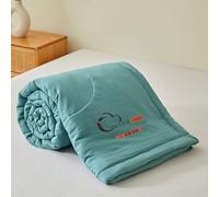 DOTBUY-SHOP Couvre Lit Matelassé, Couleur Unie Couette Couverture Climatisation Courtepointe d'Été Coton Courtepointe Doux Réversible Couettes Jeté de Lit pour Toutes Saisons (Turquoise,150x200cm)