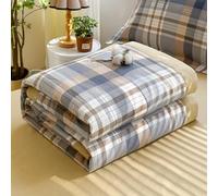 DOTBUY-SHOP Couvre Lit Modernes Impression - 100% Coton Matelassé Couette Couverture Climatisation Courtepointe Éversible Courtepointe Doux Couettes Jeté de Lit (Gris-Jaune,150x200cm)