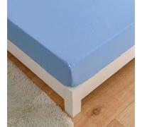 DOTBUY-SHOP Draps Housses 90x200 cm, Couleurs Unies Protege Matelas, Protege Matelas en Polyester Extra-Doux, Respirant et Lavable, Hauteur de Matelas Jusqu'à 30 cm (180x200cm,Bleu Azur)