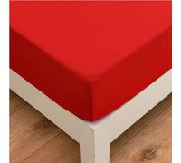 DOTBUY-SHOP Draps Housses 90x200 cm, Couleurs Unies Protege Matelas, Protege Matelas en Polyester Extra-Doux, Respirant et Lavable, Hauteur de Matelas Jusqu'à 30 cm (2 x Taie d'oreiller,Rouge)