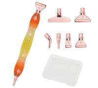 DOTBUY-SHOP Galaxie Kit de Peinture Diamant, Accessoires et Outils d'art Diamantés, d'art Diamantés avec Stylet Diamond et Plusieurs en-Têtes de Remplacement (Jaune Orange)