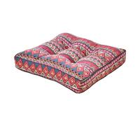 DOTBUY-SHOP Galette de Chaise Carré, Coussin de Chaise Coussin de Sol Coussins de Siège, Coussins pour Intérieur Extérieur Chaises de Jardin Yoga Méditation (50x50x10cm,Style Ethnique Rouge)