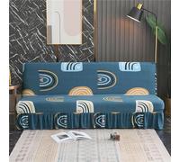 DOTBUY-SHOP Housse de Canape Clic Clac avec Jupe, Style Dessin Animé Housse de Canapé sans Accoudoirs 1/2/3 Place Housse de Canapé Lit sans Bras Extensible (Arc en Ciel,190~225cm)