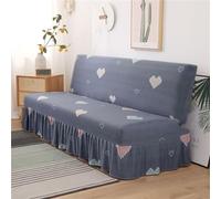 DOTBUY-SHOP Housse de Canape Clic Clac avec Jupe, Style Géométrique Housse de Canapé sans Accoudoirs 1/2/3 Place Housse de Canapé Lit sans Bras Housse de Canapé Futon (120~150cm,Coeur d'amour)