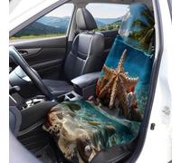 DOTBUY-SHOP Housse Siege Voiture 3D Vacances d'été Tissu Éponge (Plage 2,2 pièces)