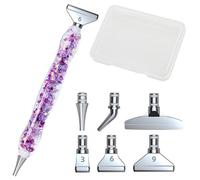 DOTBUY-SHOP Lumineux Kit de Peinture Diamant,Accessoires et Outils d'art Diamantés,Stylos d'art Diamantés avec Stylet Diamond et Plusieurs en-Têtes de Remplacement (Violet)