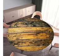 DOTBUY-SHOP Nappe Ronde avec Bords Élastiques, Nappes pour Table de Jardin Anti-Taches, Housse de Table pour Fête Decoration Ménage Anniversaire, 3D Grain de Bois (Grain de Bois 14,180cm)