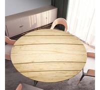 DOTBUY-SHOP Nappe Ronde avec Bords Élastiques, Nappes pour Table de Jardin Anti-Taches, Housse de Table pour Fête Decoration Ménage Anniversaire, 3D Grain de Bois (Grain de Bois 28,180cm)