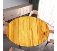DOTBUY-SHOP Nappe Ronde avec Bords Élastiques, Nappes pour Table de Jardin Anti-Taches, Housse de Table pour Fête Decoration Ménage Anniversaire, 3D Grain de Bois (Grain de Bois 21,120cm)