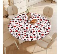 DOTBUY-SHOP Nappe Ronde avec Bords Élastiques, Nappes pour Table de Jardin Imperméable Anti-Taches, Housse de Table pour Fête Decoration Ménage Anniversaire, 3D Cœur (Spectacle de Magie,100cm)