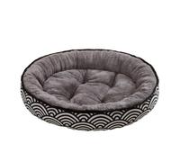 DOTBUY-SHOP Panier Chien Lmprimé Diamant Coussin Chien Rond Lit pour Chat, Coussin Chat Lavable Peluche Animale Compagnie Lit Donut Coussin Convient Chaud pour L'automne et l'hiver (M,Vague)