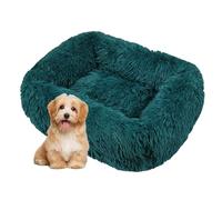 DOTBUY-SHOP Panier Chien Peluche Coussin Chien Rectangle Couleur Macaron Lit pour Chat, Coussin Chat Lavable Peluche Animale Compagnie Lit Coussin pour Chats et Petits Chiens (M,Vert foncé)